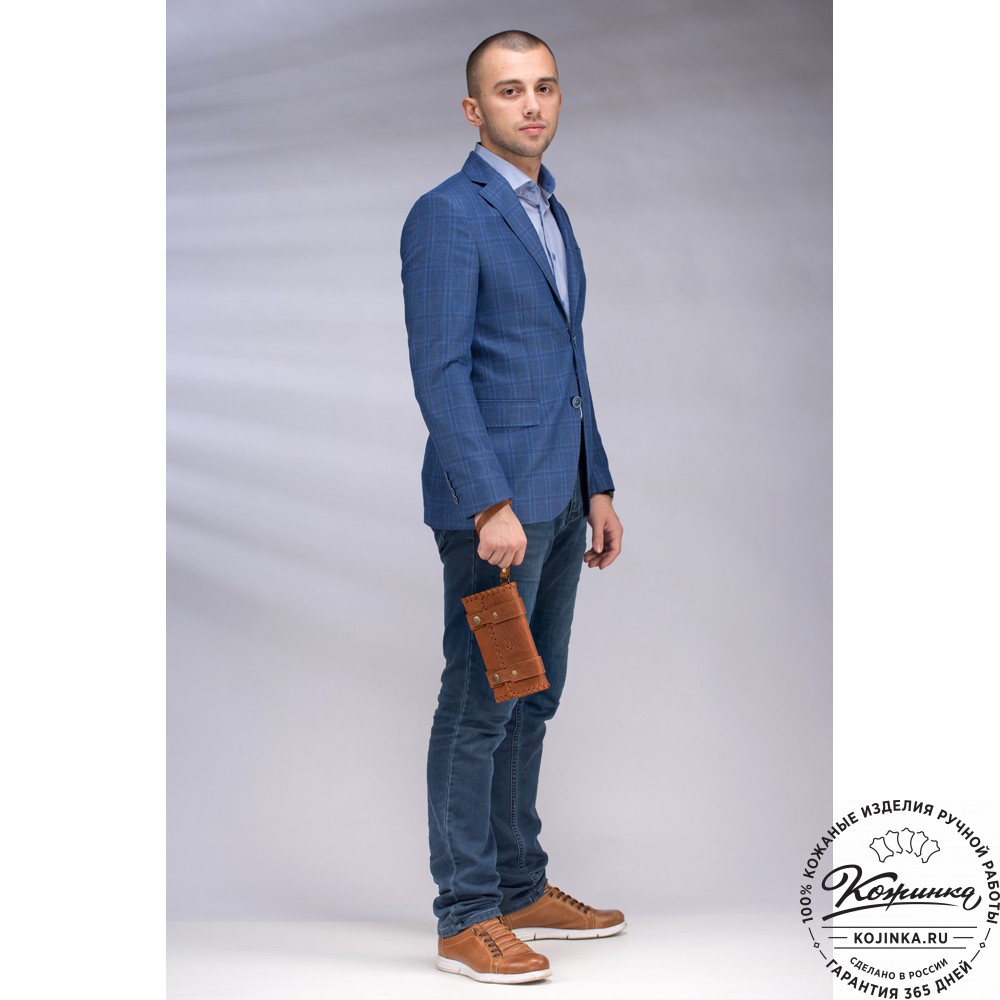 Кожаный клатч "Смит" (коричневый)