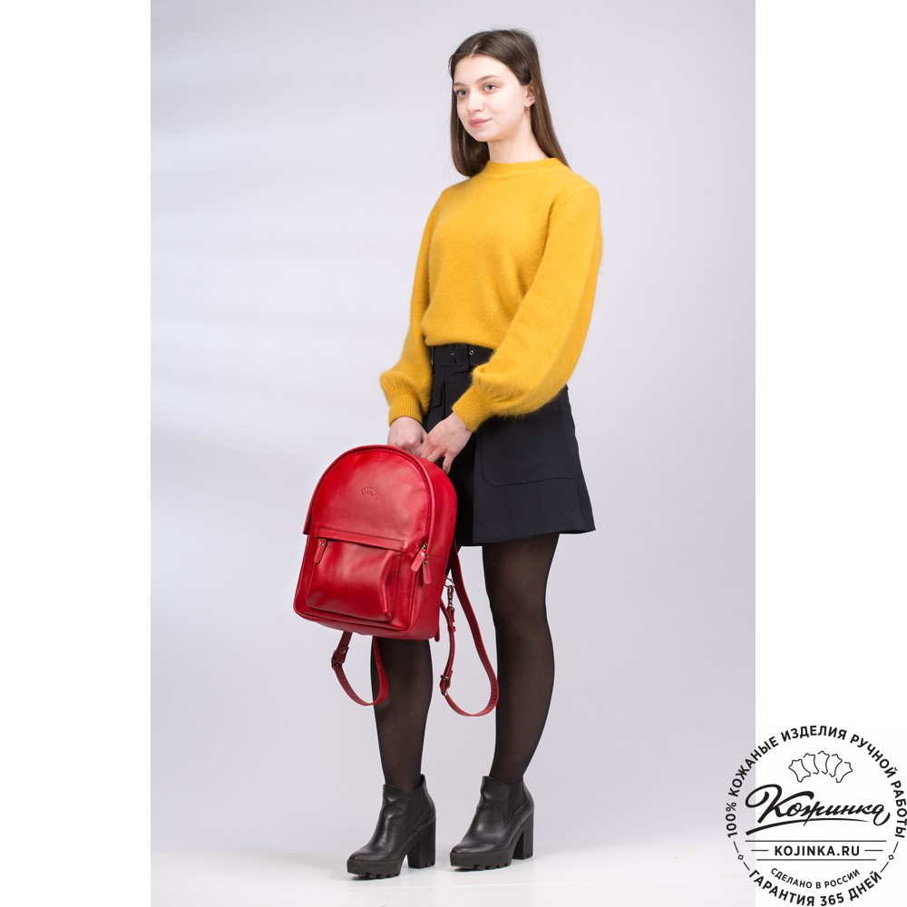 Кожаный рюкзак "Стефания" (чёрный)