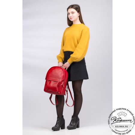 Кожаный рюкзак "Стефания" (чёрный)