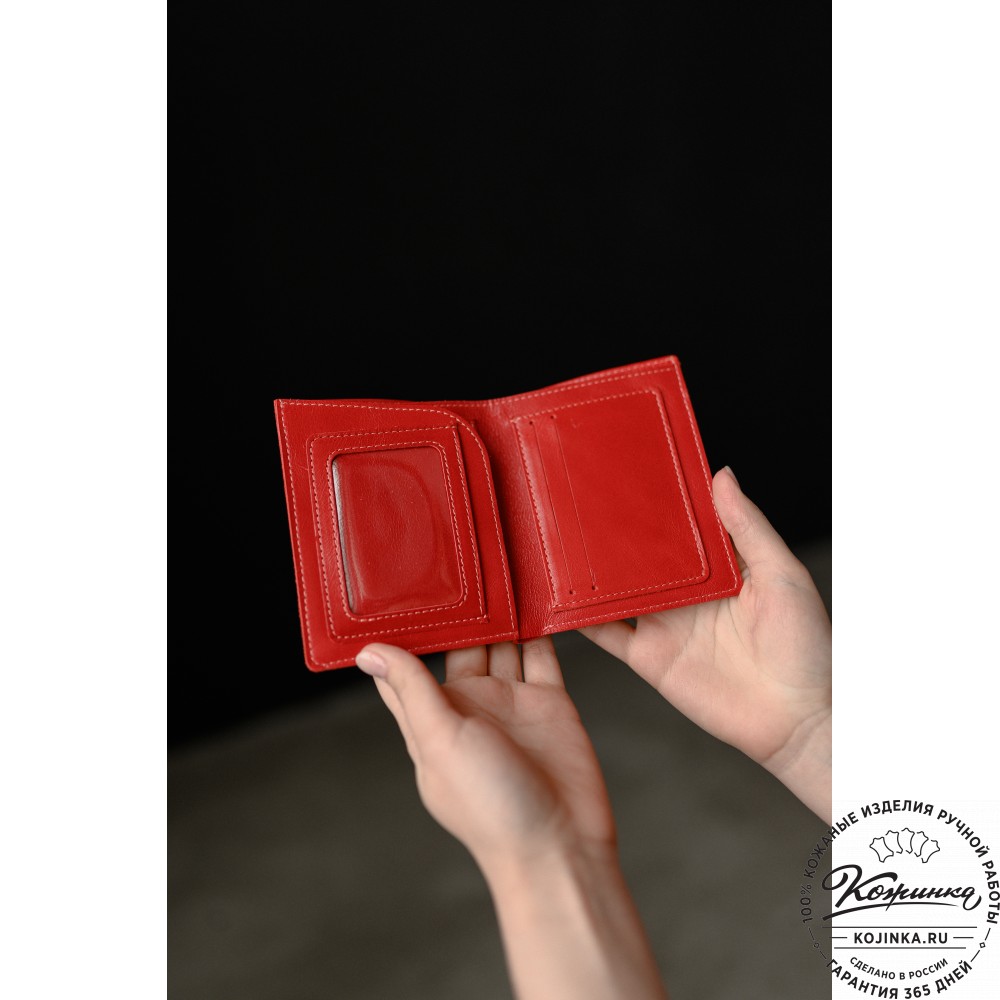 Кожаное портмоне "Россия" (кэмэл)