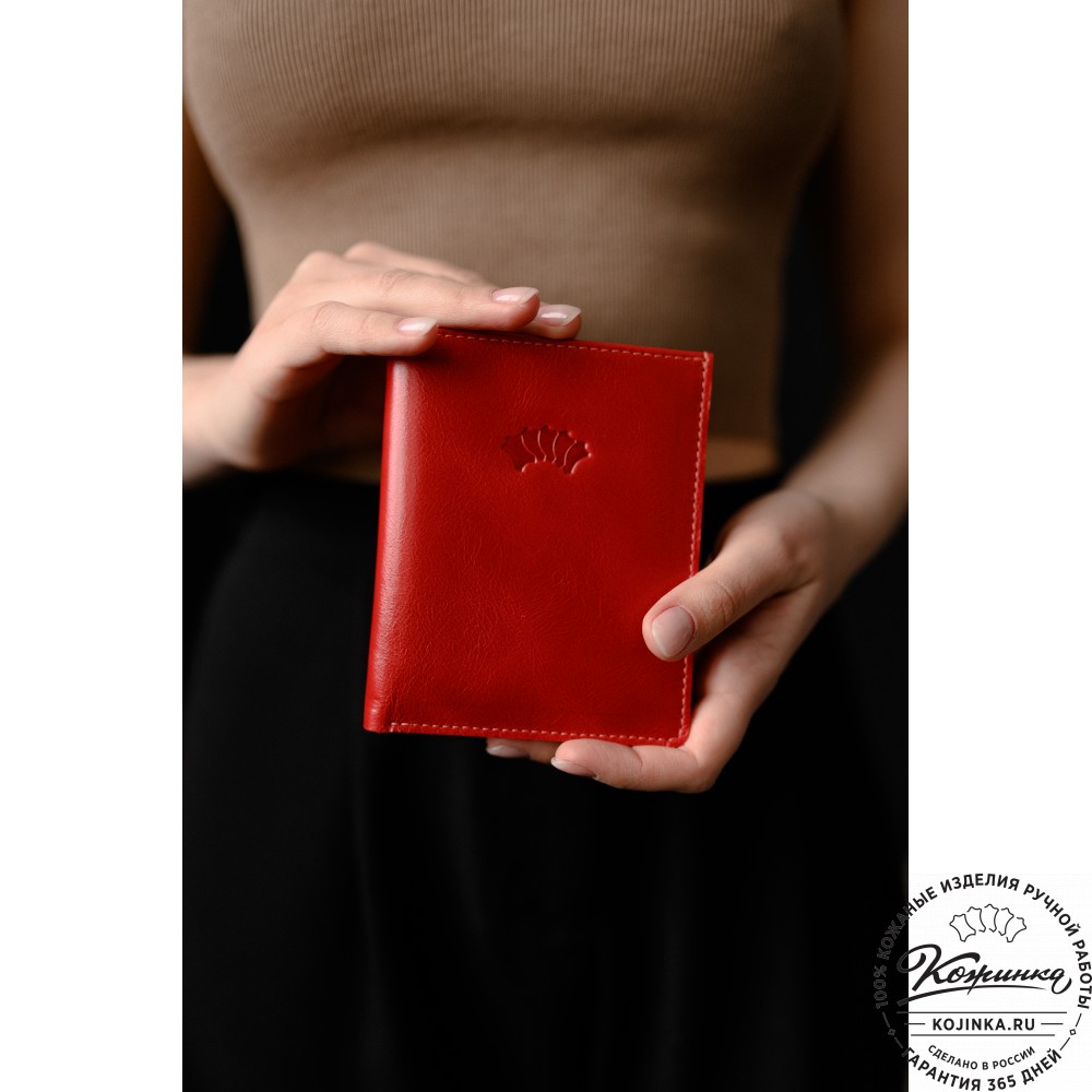 Кожаное портмоне "Россия" (кэмэл)