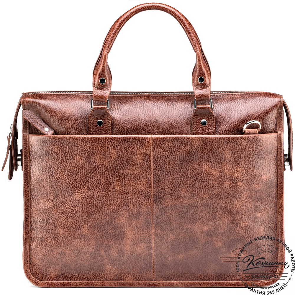 Кожаная деловая сумка "Вильямс" (светло-коричневая) 
