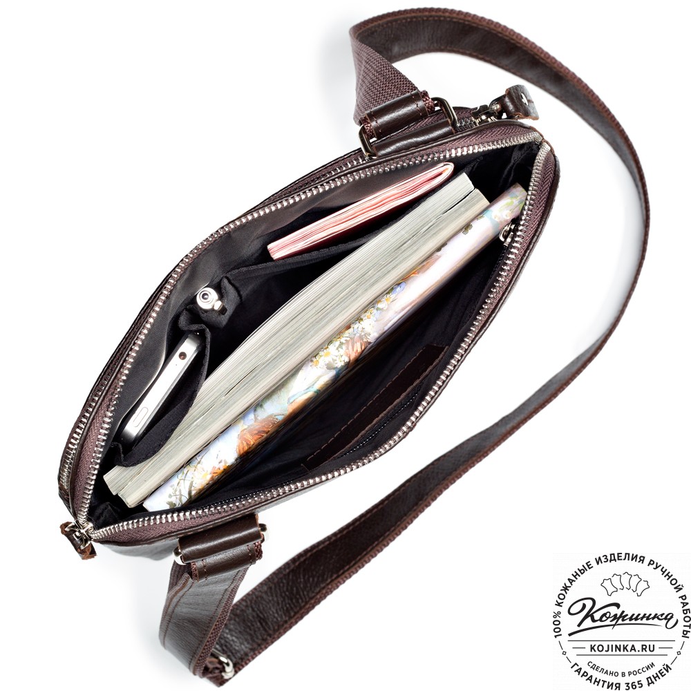 Кожаная сумка "Дороти" (тёмно-коричневая)