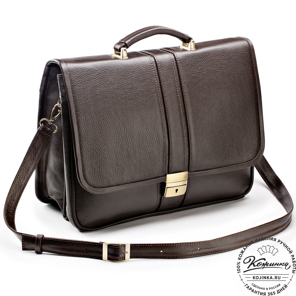 Кожаный портфель "Салерно" (тёмно-коричневый)