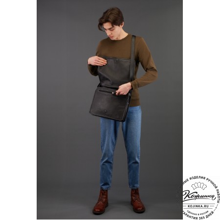 Кожаная сумка "Винсент" (темно-коричневый антик)