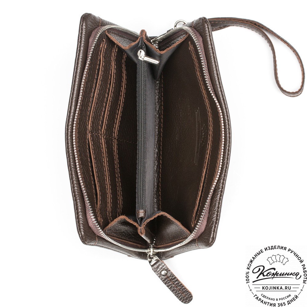 Кожаный клатч "Дарси" (коричневый)