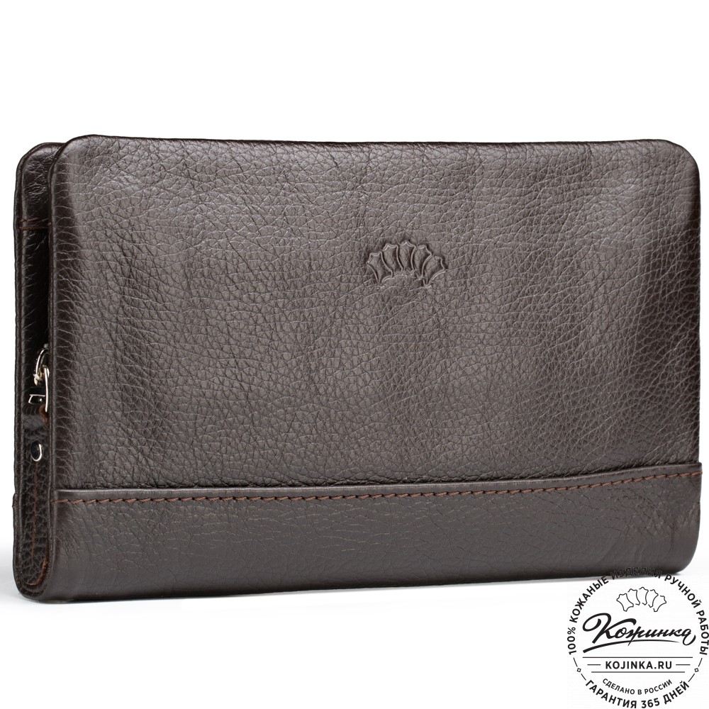 Кожаный клатч "Дарси" (коричневый)