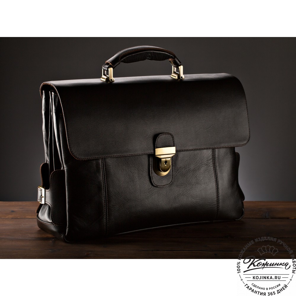 Кожаный портфель "Борменталь" (тёмно-коричневый)