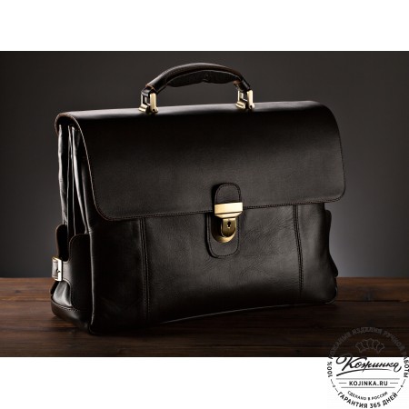 Кожаный портфель "Борменталь" (тёмно-коричневый)