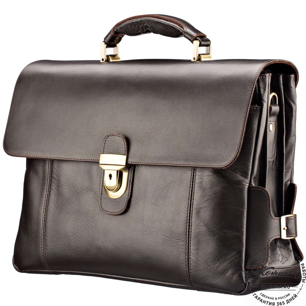Кожаный портфель "Борменталь" (тёмно-коричневый)