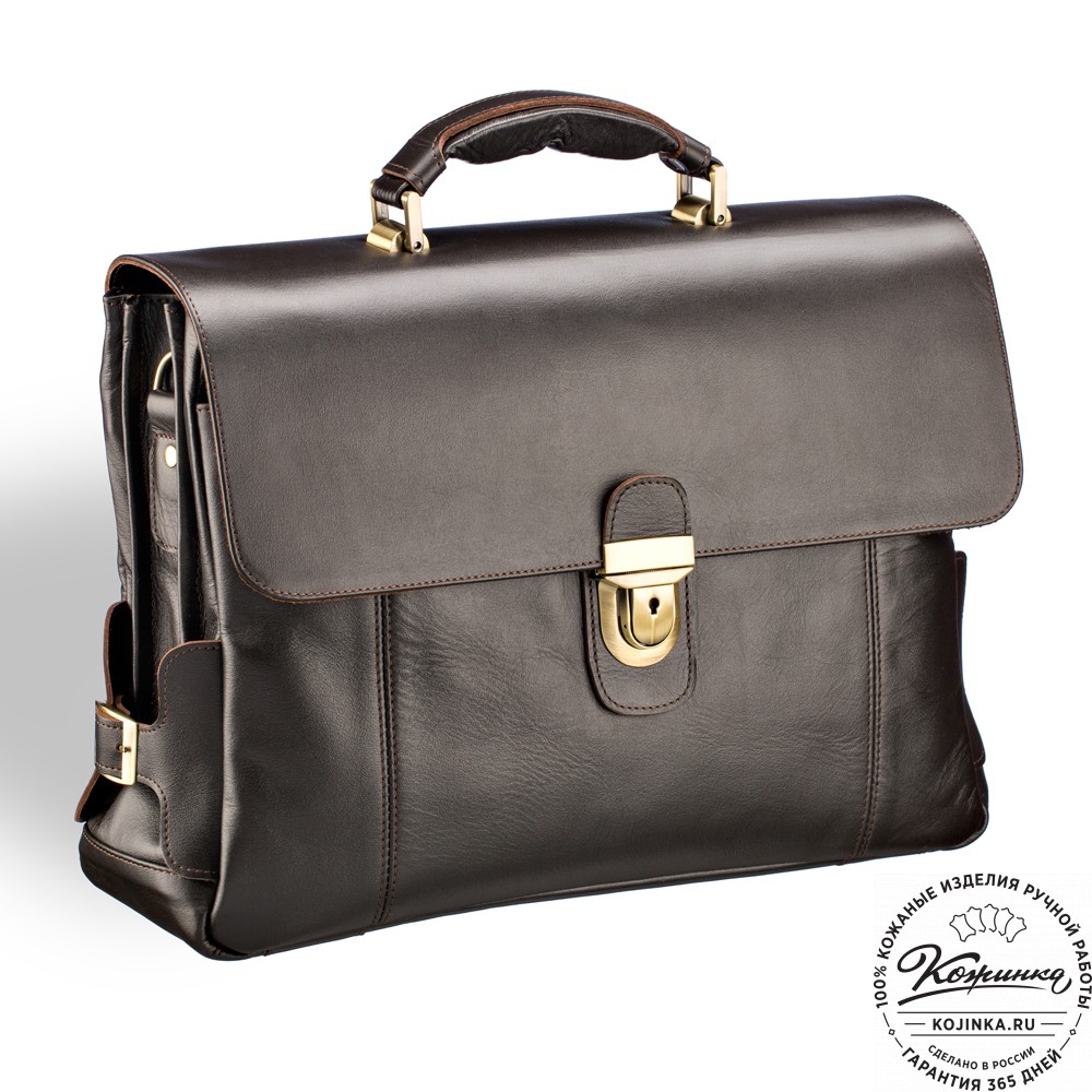 Кожаный портфель "Борменталь" (тёмно-коричневый)