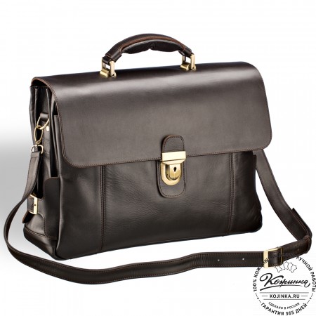 Кожаный портфель "Борменталь" (тёмно-коричневый)