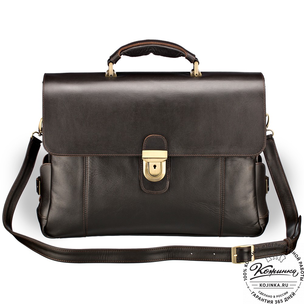 Кожаный портфель "Борменталь" (тёмно-коричневый)