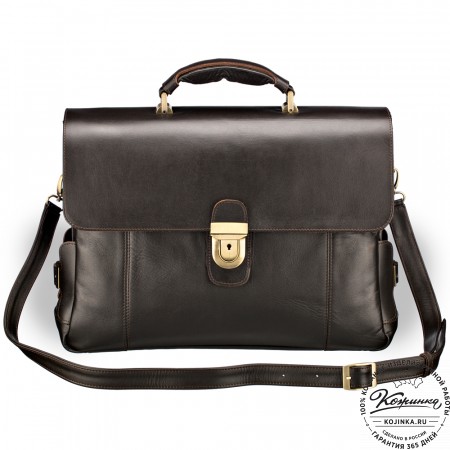 Кожаный портфель "Борменталь" (тёмно-коричневый)