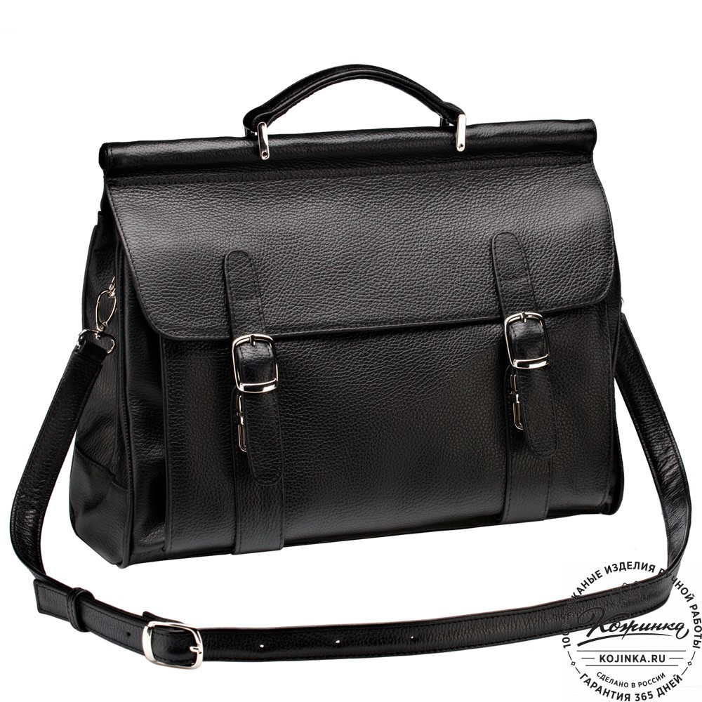 Кожаный портфель "Версаль" (черный)