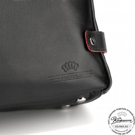 Кожаная деловая сумка "Роджер" (чёрная) 