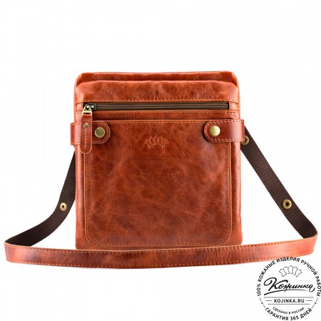 Кожаная сумка "Феликс" (рыжий антик) 