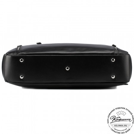 Кожаная деловая сумка "Спенсер" (чёрная) 