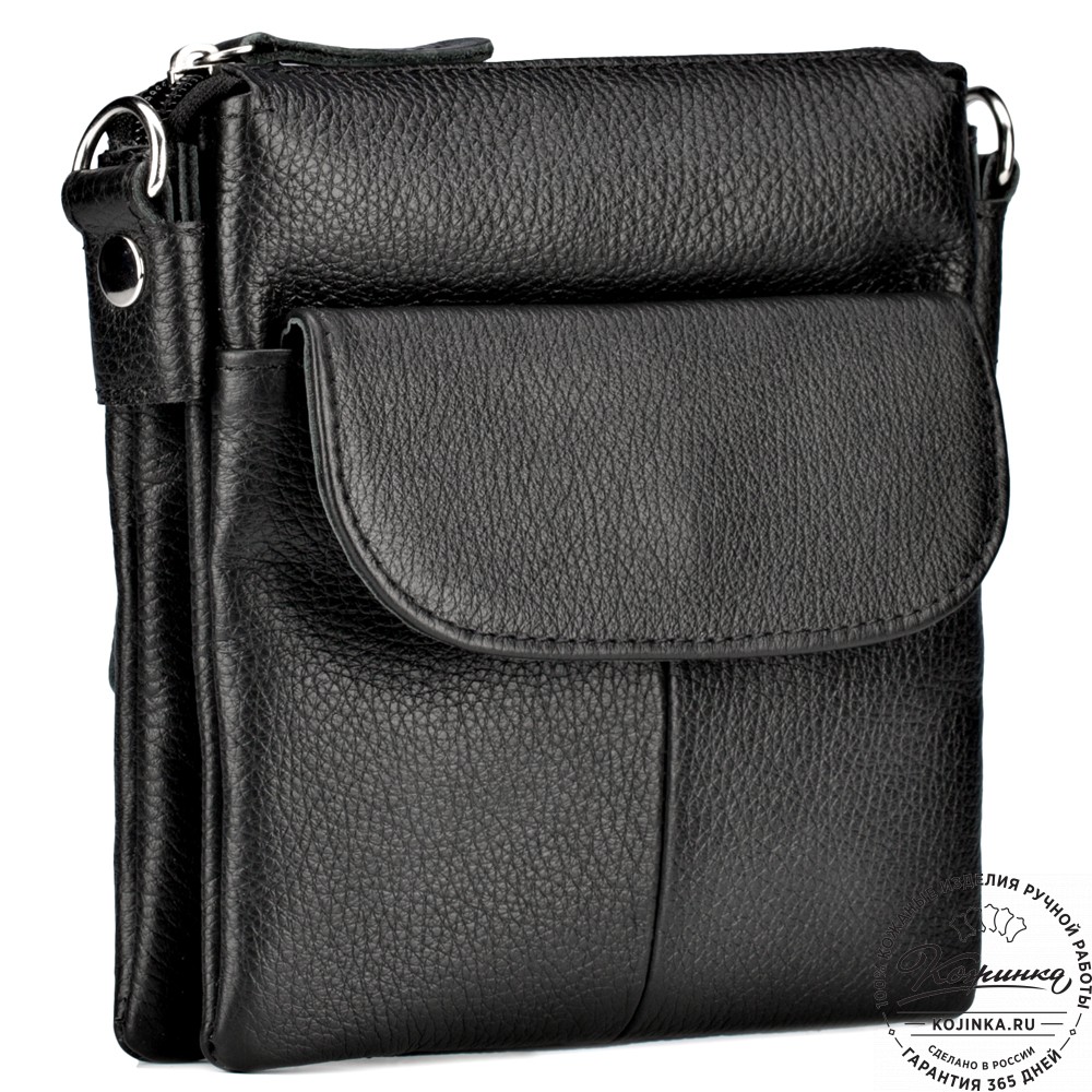 Кожаная сумка "Вуди" (чёрная)