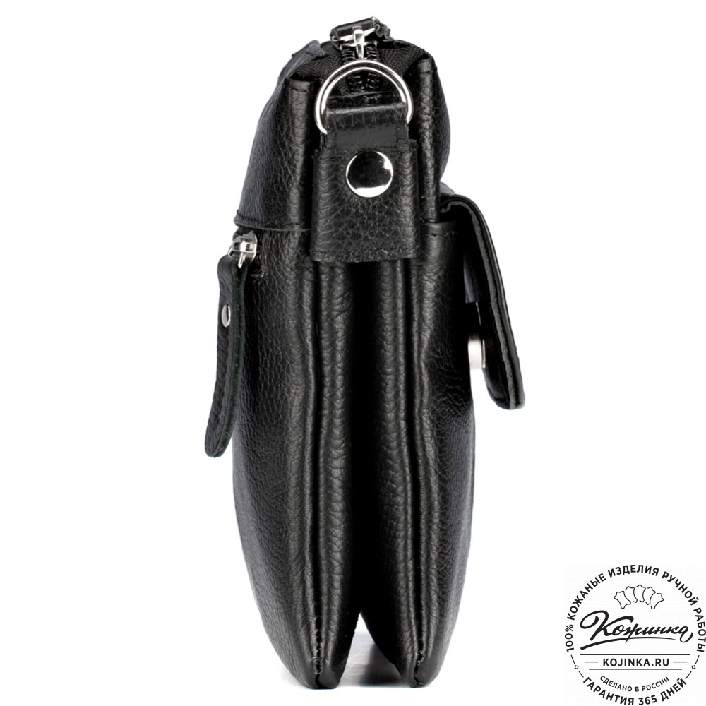 Кожаная сумка "Вуди" (чёрная)