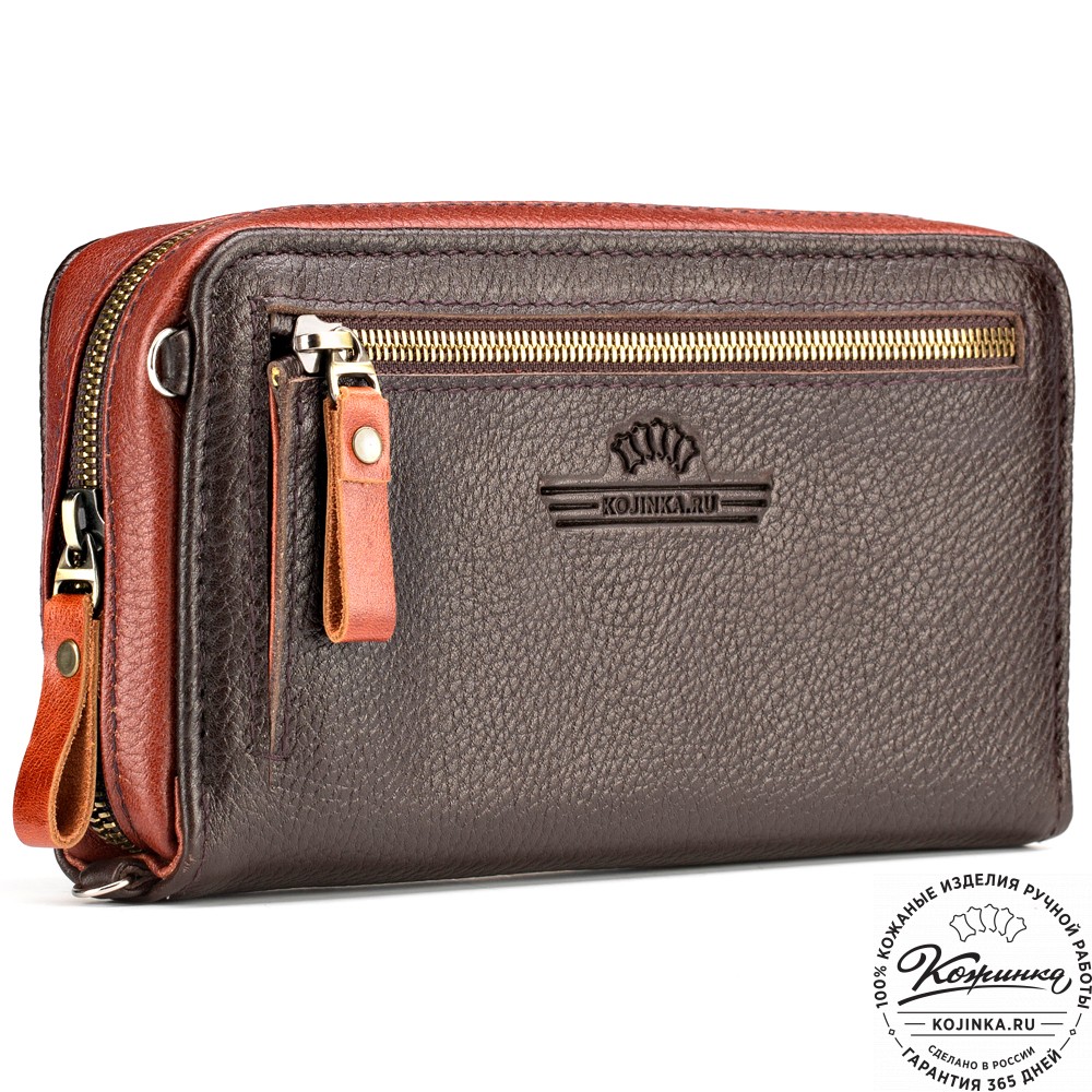 Кожаный клатч "Магадан" (коричневый) 