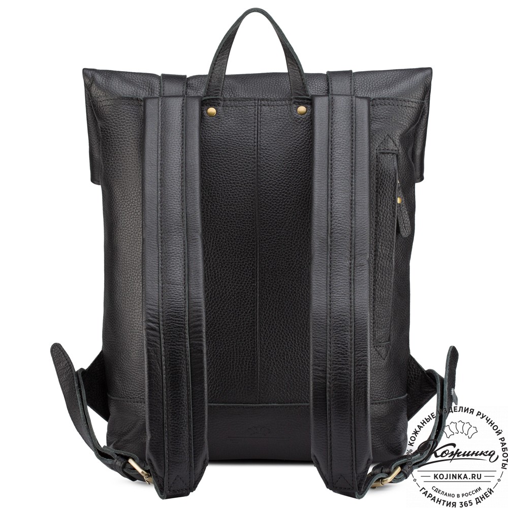 Кожаный рюкзак "Бэнжамин" (чёрный)