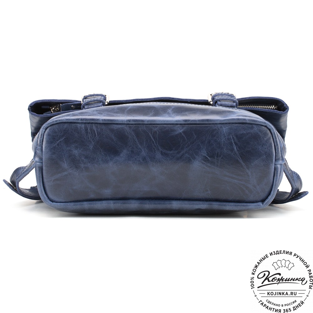 Кожаный рюкзак "Бэнжамин" (синий антик)
