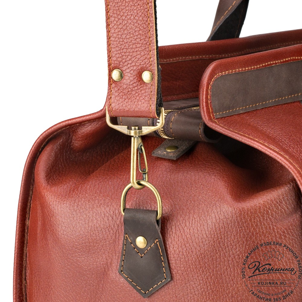 Кожаная дорожная сумка "Чарли" (рыжая)