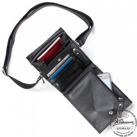 Кожаная сумка "Чикаго" (чёрная)