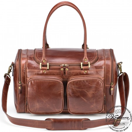 Кожаная дорожная сумка "Кимберли" (коричневый воск)