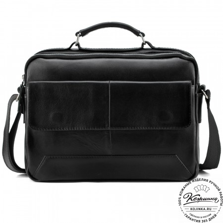 Кожаная сумка "Леон" (чёрная)