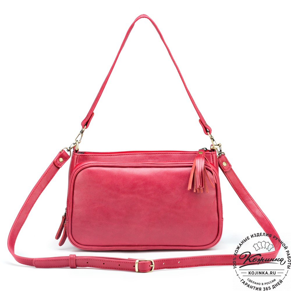 Женская кожаная сумка "Эмма" (красная)