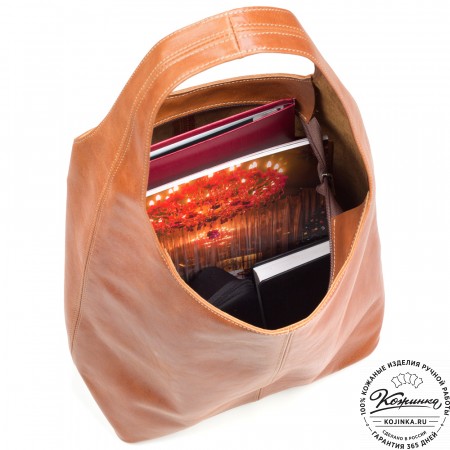 Женская кожаная сумка "Винтаж" (рыжая) 