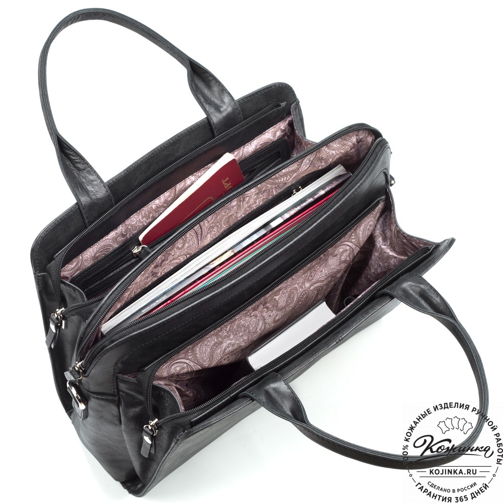 Женская кожаная сумка "Батерфляй" (чёрная)