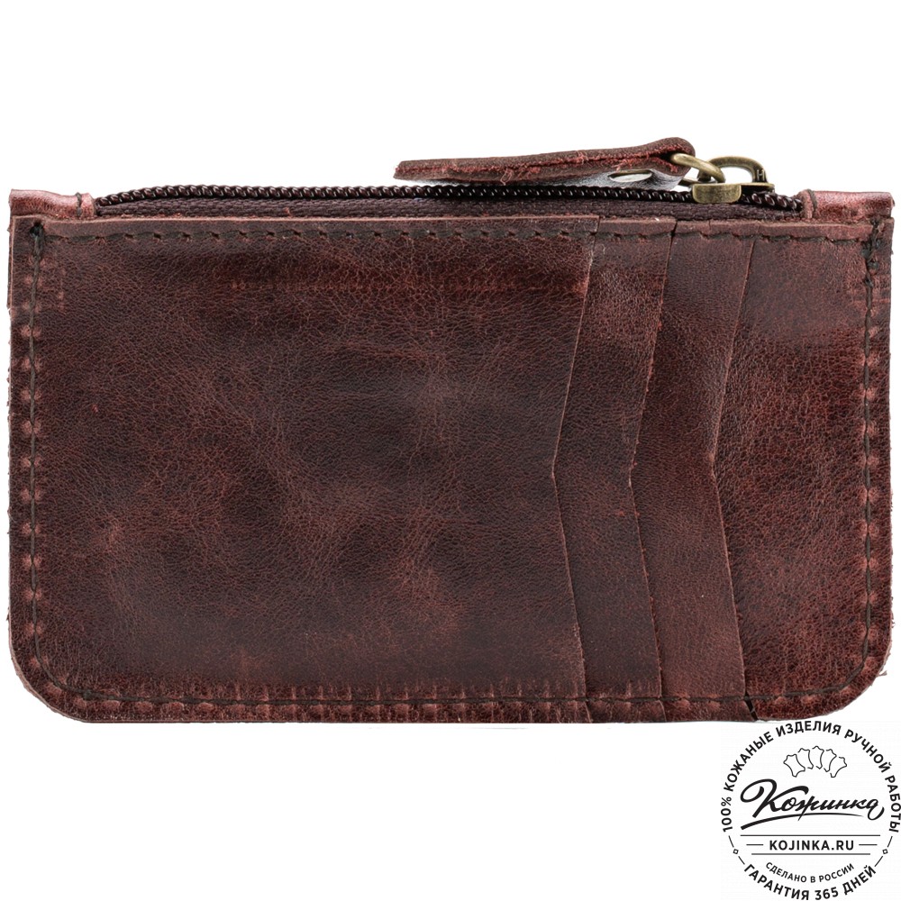 Кожаный картхолдер "Мурано" (коричневый антик)