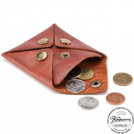 Кожаная монетница "Тоскана" (рыжая)