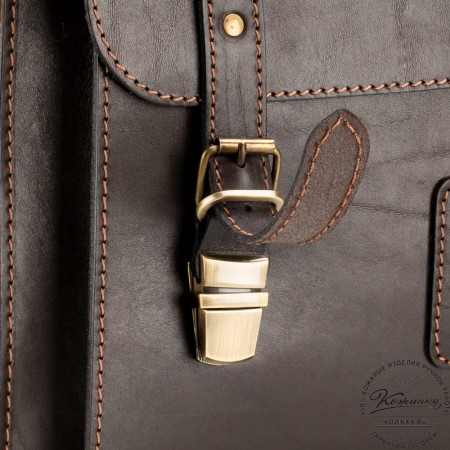 Кожаный портфель-кофр  "Универсал"  (тёмно-коричневый)