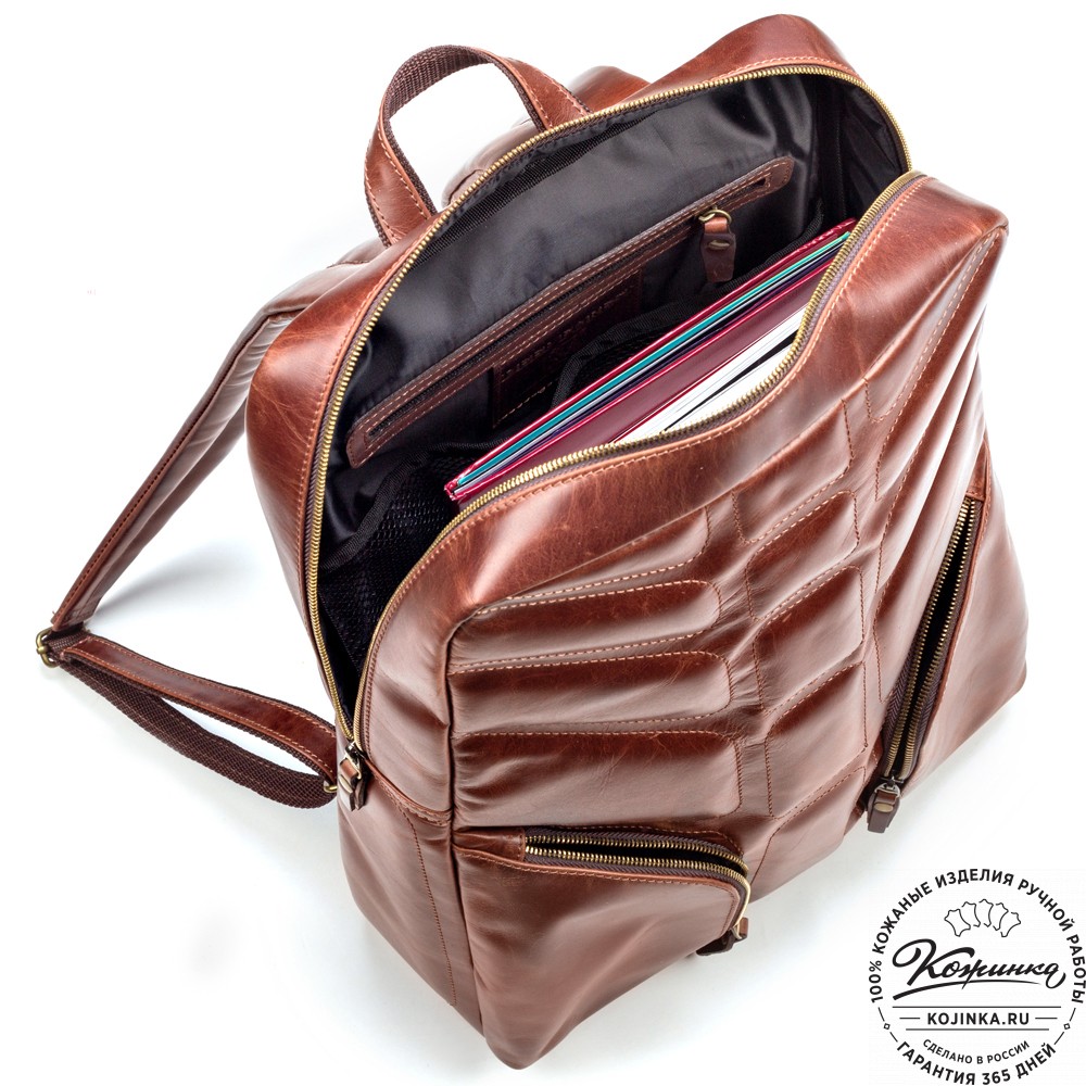 Кожаный рюкзак "Джейкоб" (коричневый воск)