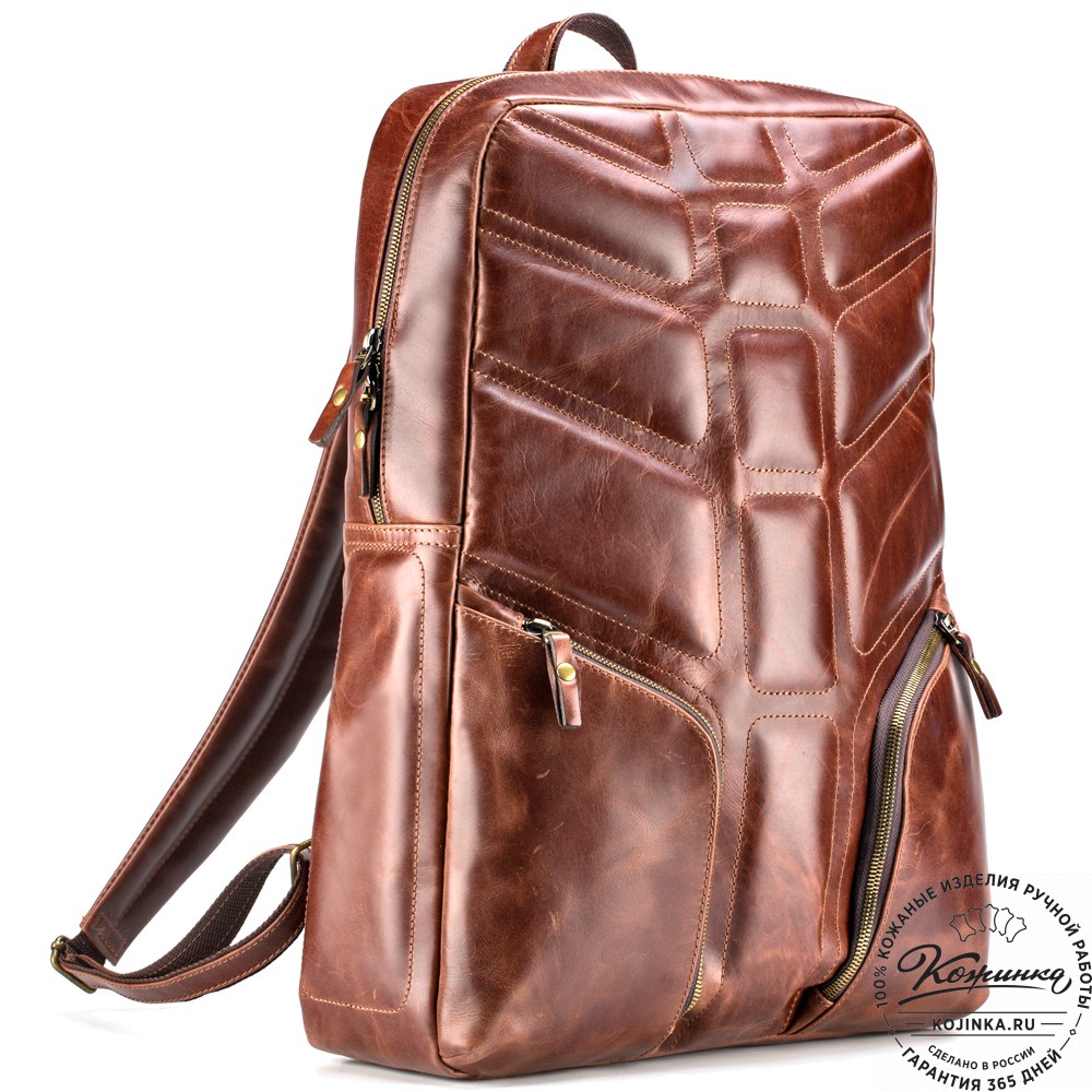 Кожаный рюкзак "Джейкоб" (коричневый воск)