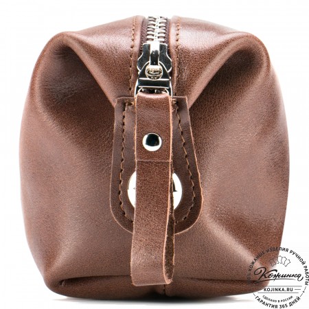 Кожаная косметичка "Бамбина" (коричневая)