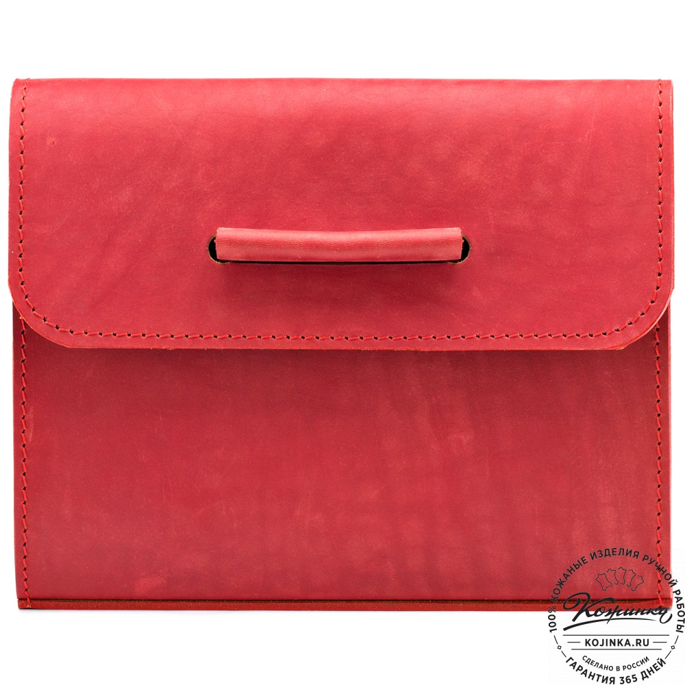Кожаный ежедневник на кольцах "Самуэль" (красный)