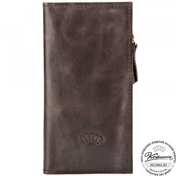 Кожаное портмоне "Арни" (тёмно-коричневый антик). фото 1