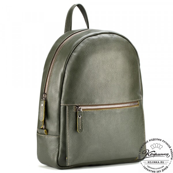 Кожаный рюкзак "Джессика" (оливковый). фото 1