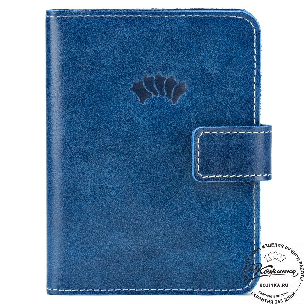 Кожаный бумажник водителя Бостон (синий)