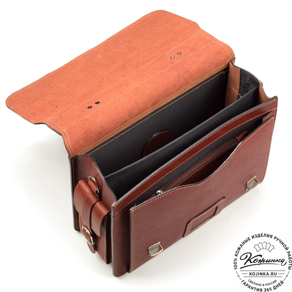 Кожаный портфель-кофр "Адъютант" (коричневый)
