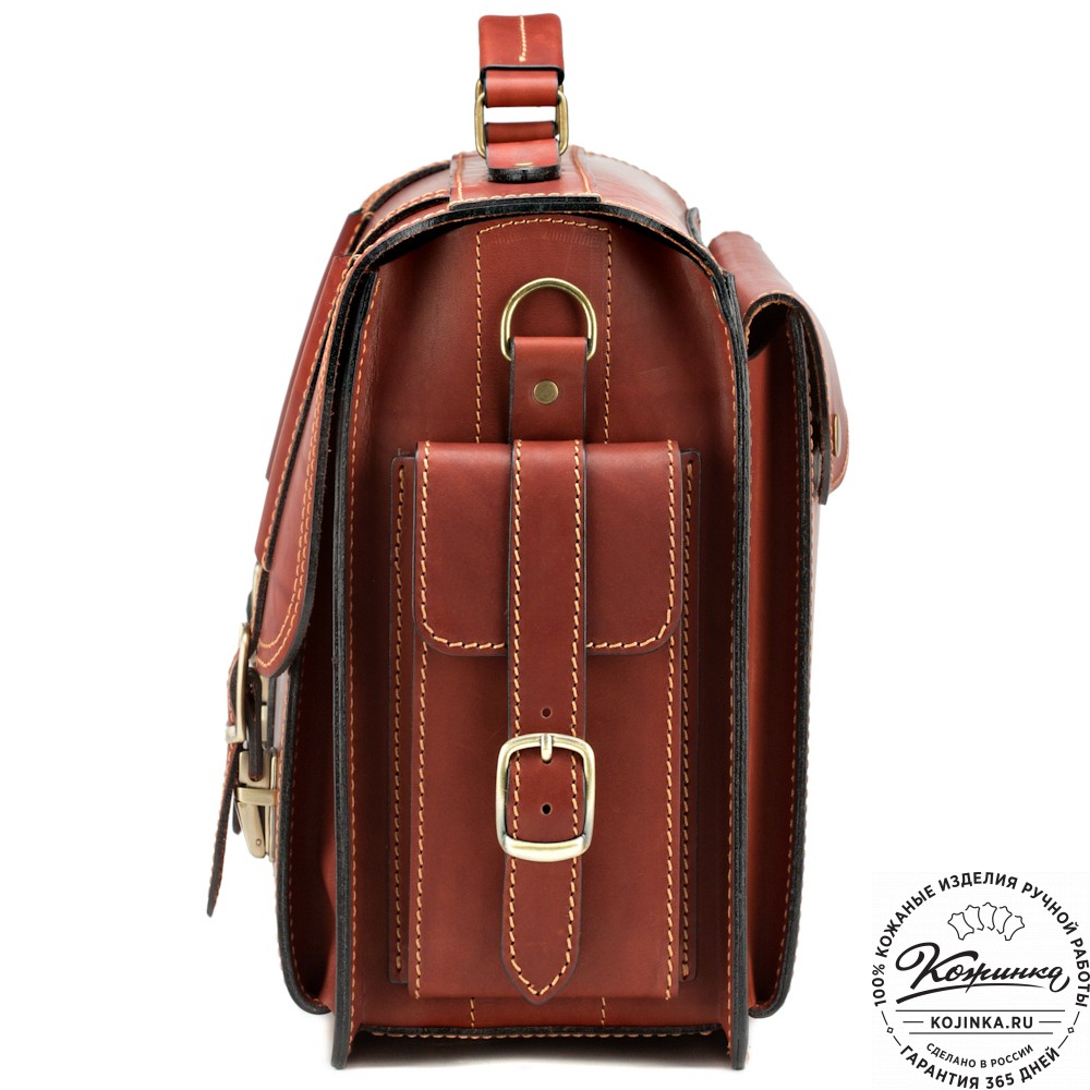 Кожаный портфель-кофр "Адъютант" (коричневый)