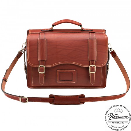 Кожаный портфель-кофр "Адъютант" (коричневый)