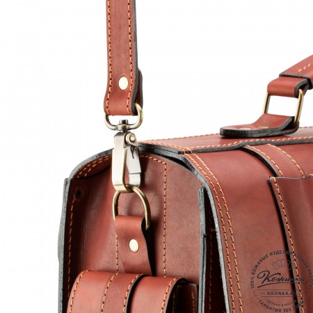 Кожаный портфель-кофр "Адъютант" (коричневый)