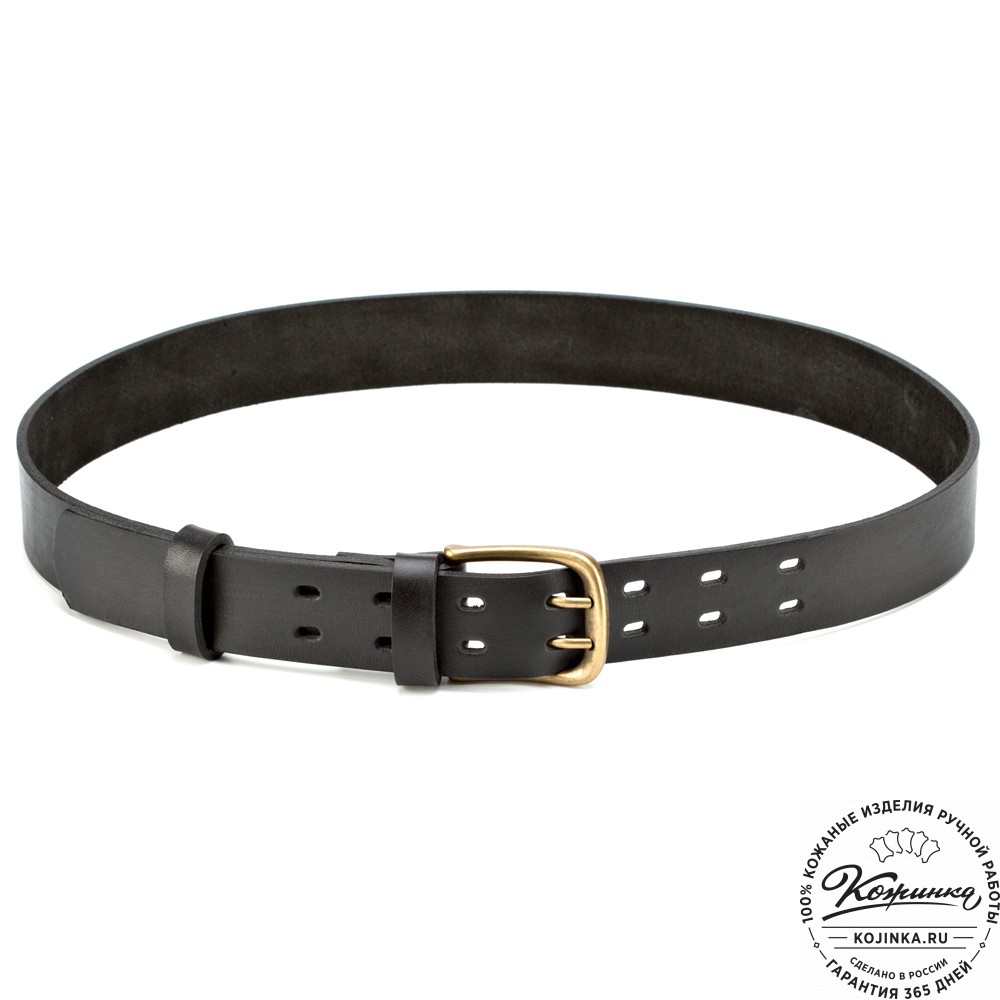 Кожаный мужской ремень "Адам" (чёрный)