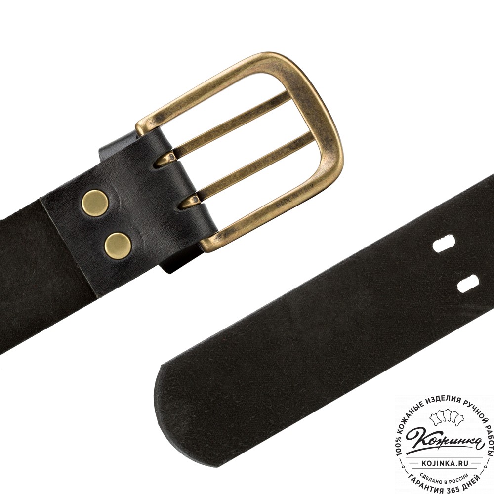 Кожаный мужской ремень "Адам" (чёрный)